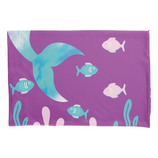 Mermaid Fish Under the Sea Pastel Purple Girls  Kissenbezug (Vorderseite)