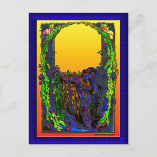 Mermaid Floral Sunrise Postcard Postkarte