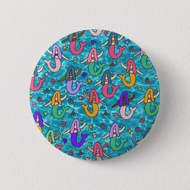 Mermaid Freunde Button (Vorderseite)