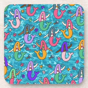 Mermaid Freunde Getränkeuntersetzer