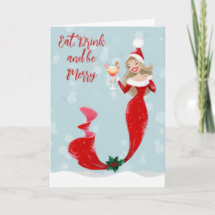 Mermaid Frohe Weihnachten essen Drink Merry