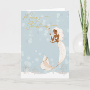 Mermaid Frohe Weihnachten Gold
