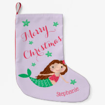 Mermaid Frohe Weihnachten Personalisiert Lila