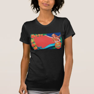 Mermaid Fruchtkasten Label Art T-Shirt
