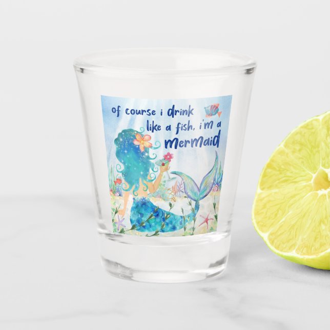 Mermaid Funny Fish Tropical Beach Schnapsglas (Vorderseite)