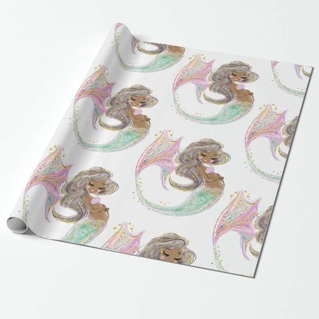 Mermaid Future Mama Babydusche. Unter dem Meer. Geschenkpapier (Ungerollt)