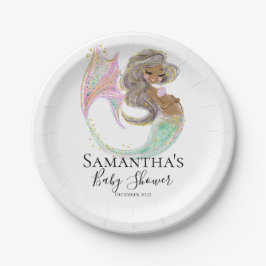 Mermaid Future Mama Babydusche. Unter dem Meer. Pappteller