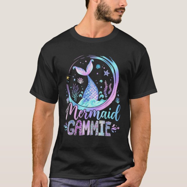 Mermaid Gammie Family Matching Girl Birthday Party T-Shirt (Vorderseite)