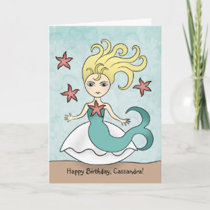 Mermaid Geburtstag personalisiert Karte