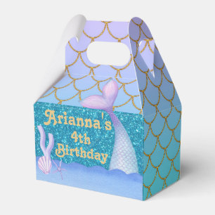 Mermaid Geburtstag personalisierten Gunst Box Geschenkschachtel