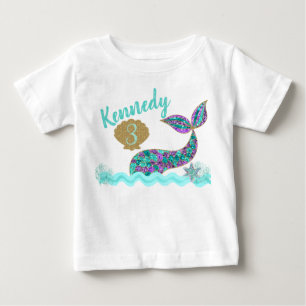 Mermaid Geburtstagsparty T - Shirt, Brauch Baby T-shirt