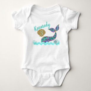 Mermaid Geburtstagsparty T - Shirt, Onsie Brauch Baby Strampler