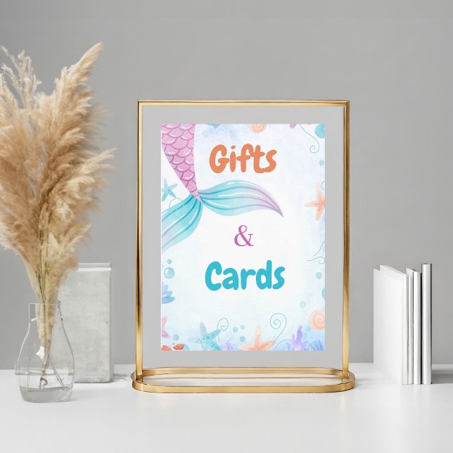 Mermaid Geschenk und Karte Geburtstag Baby Dusche  Poster (Von Creator hochgeladen)