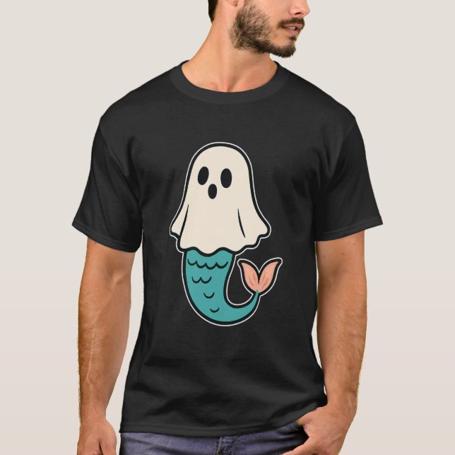 Mermaid Ghost Cute T-Shirt (Vorderseite)