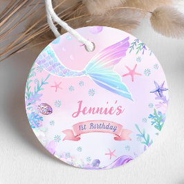 Mermaid Girl 1. Geburtstag Gastgeschenk Tags Geschenkanhänger