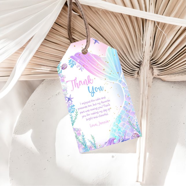 Mermaid Girl 1. Geburtstag Party Geschenkanhänger (Von Creator hochgeladen)