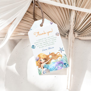 Mermaid Girl 1. Geburtstag Party Geschenkanhänger