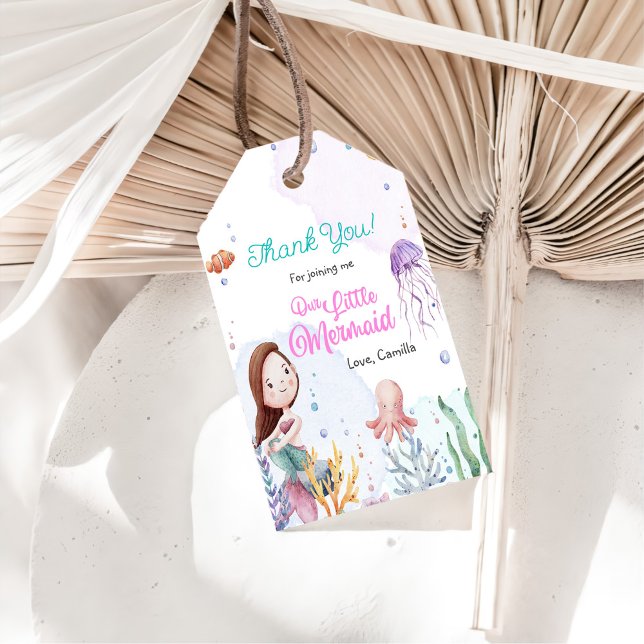Mermaid Girl 1. Geburtstag Party Geschenkanhänger (Von Creator hochgeladen)