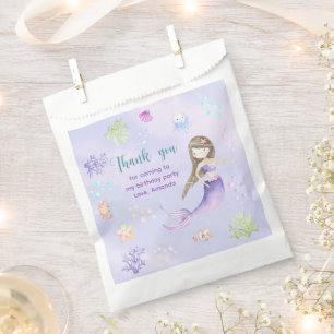 Mermaid Girl 6. Geburtstagsparty danke Geschenktütchen