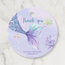 Mermaid Girl Baby Shower Vielen Dank Geschenkanhänger