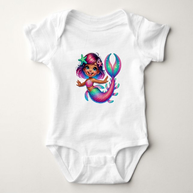 Mermaid Girl Baby Strampler (Vorderseite)