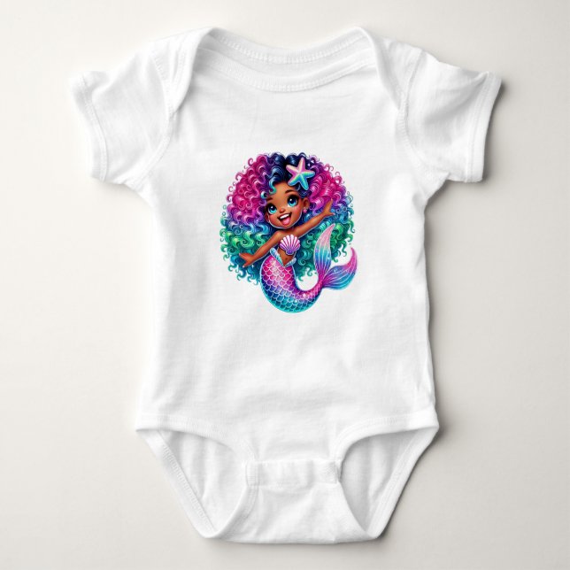 Mermaid Girl Baby Strampler (Vorderseite)