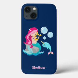 Mermaid Girl Niedlich Beach Narwhal Monogram Case-Mate iPhone Hülle