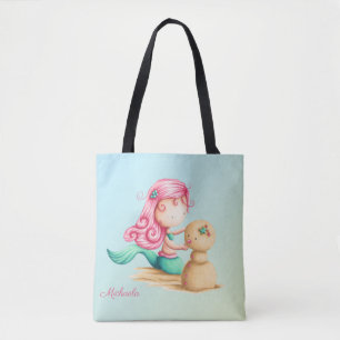 Mermaid Girl Playing mit Sand Personalisiert