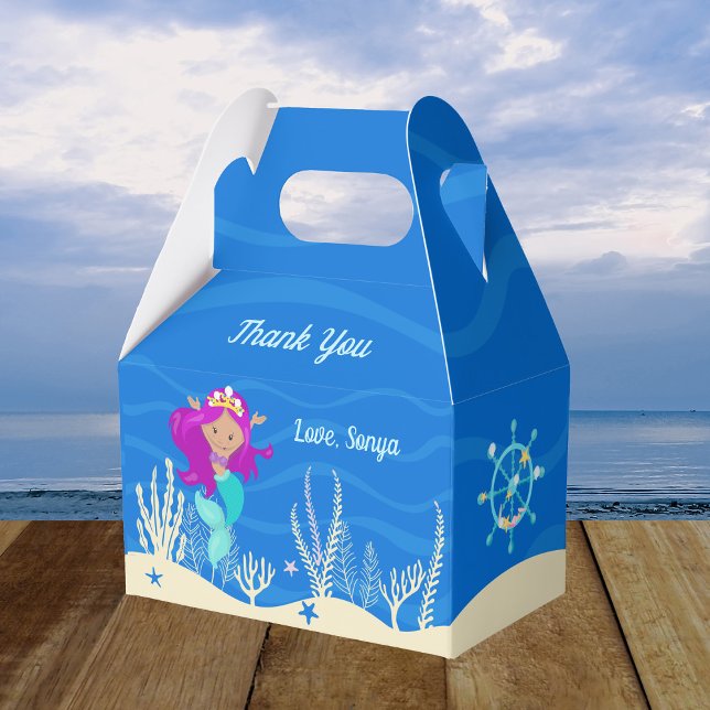 Mermaid Girl Underwater Ocean Birthday Party Geschenkschachtel (Von Creator hochgeladen)