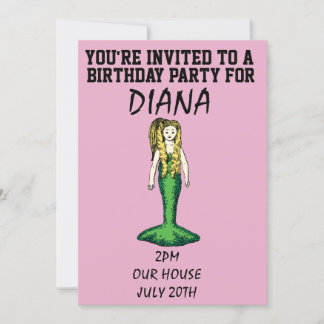 MERMAID GIRLS GEBURTSTAGLICHE EINLADUNGEN