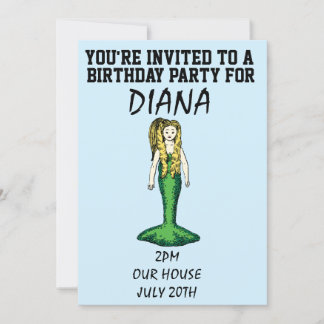 MERMAID GIRLS GEBURTSTAGLICHE EINLADUNGEN