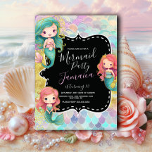 Mermaid Girls Geburtstagspartei Lila Glitzer