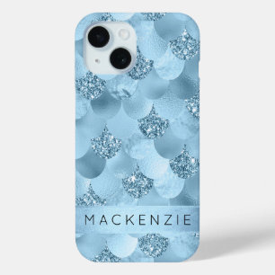 Mermaid Glam Scale   Dusty Ice Blue Sheen Custom Case-Mate iPhone Hülle