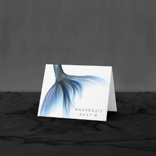 Mermaid Glam Schwanz   Dusty Ice Blue Luster Custo Dankeskarte