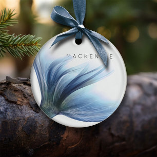 Mermaid Glam Schwanz   Dusty Ice Blue Luster Custo Keramik Ornament