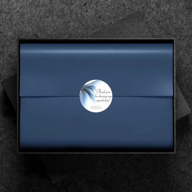 Mermaid Glam Schwanz | Dusty Ice Blue Sheen Vielen Runder Aufkleber (Von Creator hochgeladen)