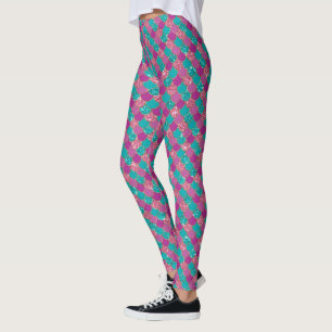 Mermaid Glitzer Pattern Leggings