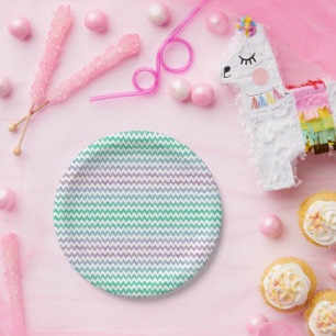 Mermaid Glitzer Pattern Pappteller