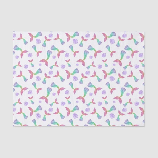 Mermaid Glitzer Pattern Seidenpapier (Vorderseite)