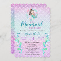 Mermaid Glitzer Pink Lila Blue Girls Babydusche