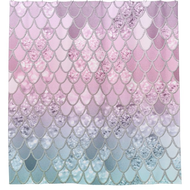 Mermaid Glitzer Scales #2 Duschvorhang (Vorderseite)