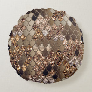 Mermaid Glitzer Scales #6 Rundes Kissen