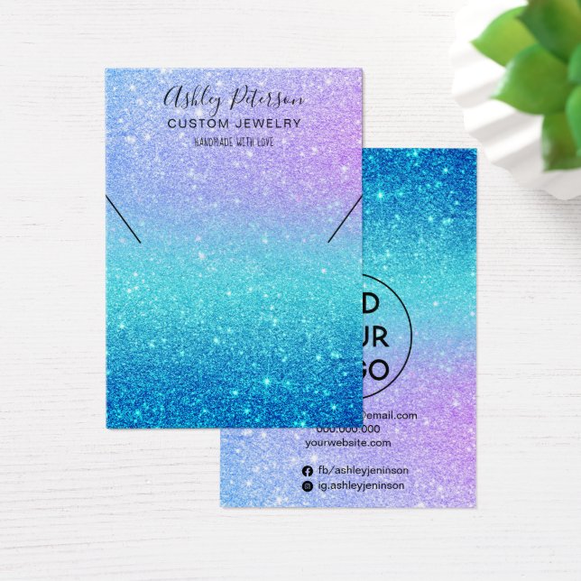 Mermaid Glitzer Schmuck lila Halskette Display (Schreibtisch)