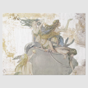 Mermaid Gold Silver gestört Vintage Entkopplung Seidenpapier