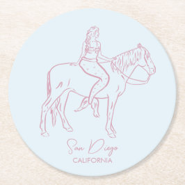 Mermaid-Grafik Runder Pappuntersetzer