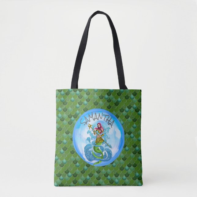 Mermaid Green Tote Bag (Vorderseite)