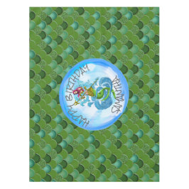 Mermaid Green Warrior Tablecloth Tischdecke