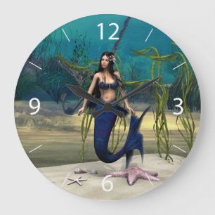 Mermaid Große Wanduhr