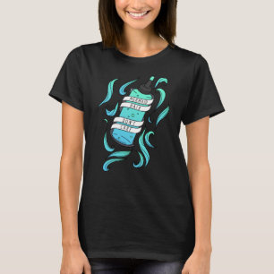 Mermaid Hair Don't Care Blue Cartoon Flasche T-Shirt