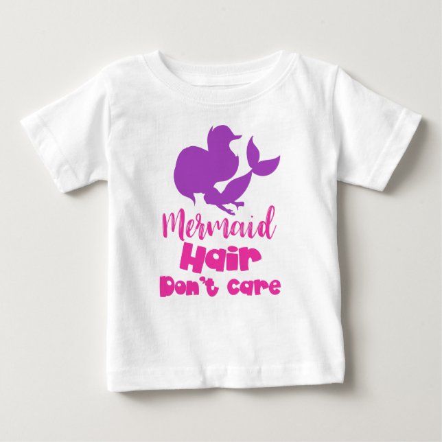 Mermaid Hair Keine Sorge, Meerjungfrau-Silhouette, Baby T-shirt (Vorderseite)
